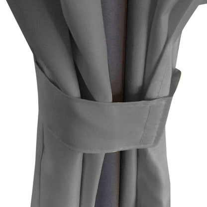 Gartenpavillion mit Vorhängen Rund 3,5x2,7 m Anthrazit