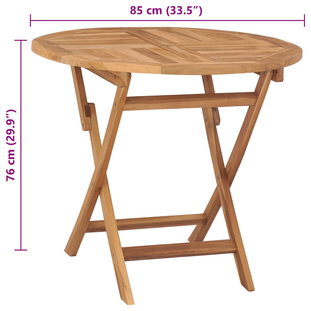 Gartentisch Klappbar 85x76 cm Massivholz Teak