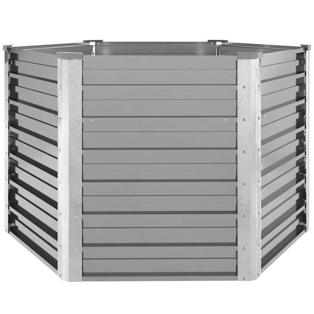 Garten-Hochbeet Verzinkter Stahl 129x129x77 cm Grau