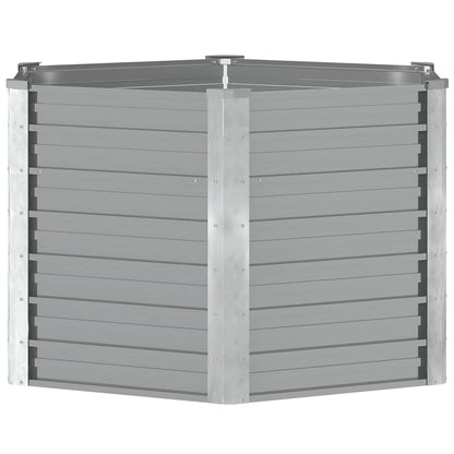 Garten-Hochbeet Verzinkter Stahl 129x129x77 cm Grau