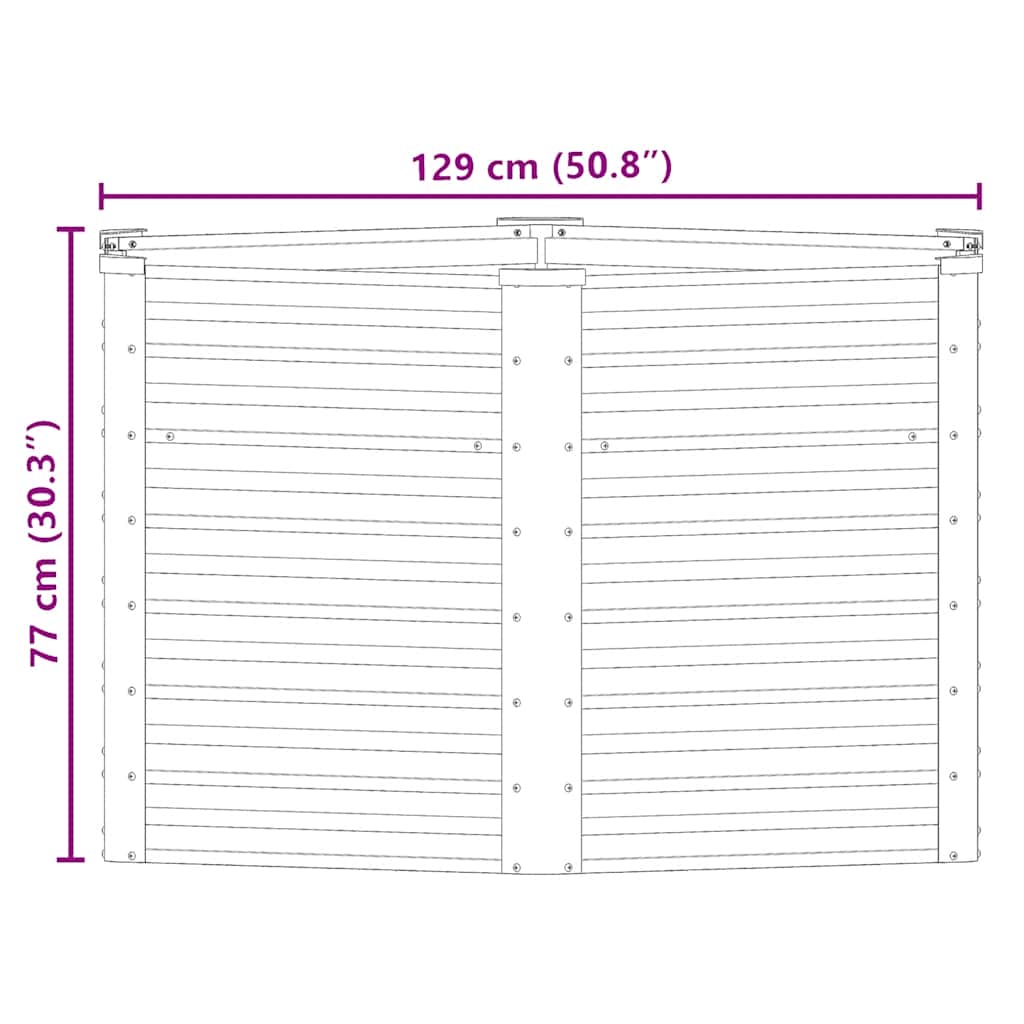 Garten-Hochbeet Verzinkter Stahl 129x129x77 cm Grau