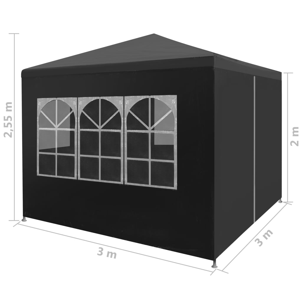 Partyzelt 3 x 3 m Anthrazit