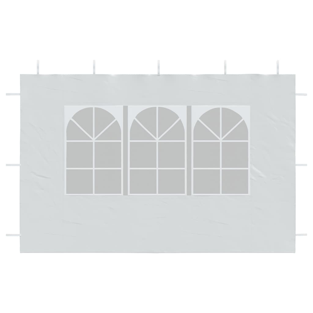 Partyzelt-Seitenwände 2 Stück mit Fenster PE Weiß