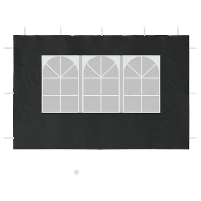 Partyzelt-Seitenwände 2 Stück mit Fenster PE Anthrazit