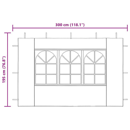 Partyzelt-Seitenwände 2 Stück mit Fenster PE Grün