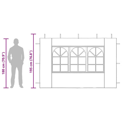 Partyzelt-Seitenwände 2 Stück mit Fenster PE Grün