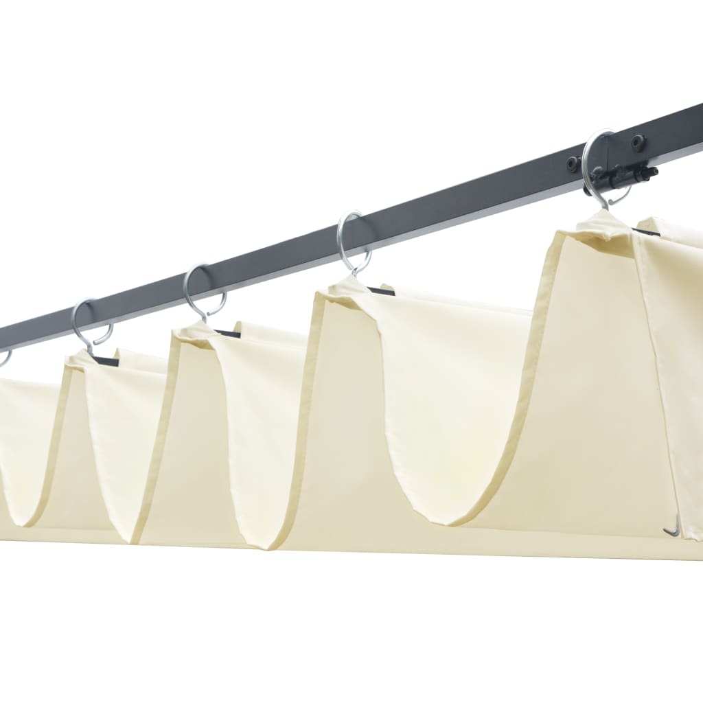 Pavillon mit Dach Poly Rattan 300x300x220 cm Braun und Creme