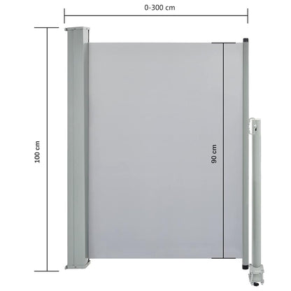 Ausziehbare Seitenmarkise 100x300 cm Grau