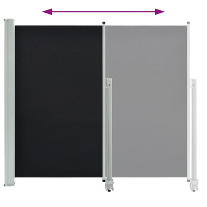 Ausziehbare Seitenmarkise 140x300 cm Schwarz