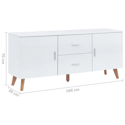Sideboard Weiß 160×40×70 cm MDF