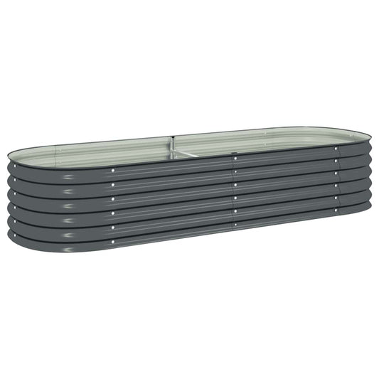 Garten-Hochbeet 240x80x44 cm Verzinkter Stahl Grau