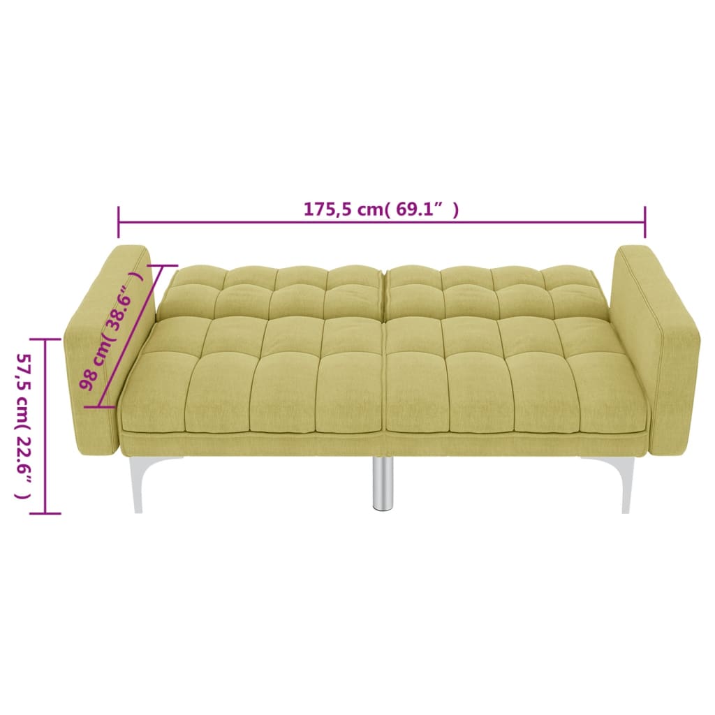 Schlafsofa Grün Stoff