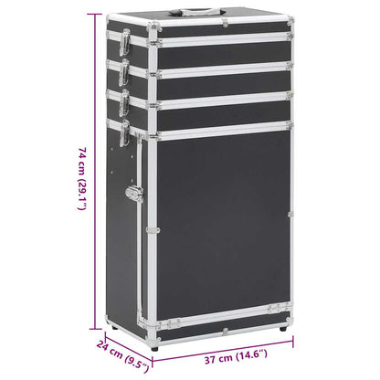 Kosmetikkoffer Aluminium Schwarz