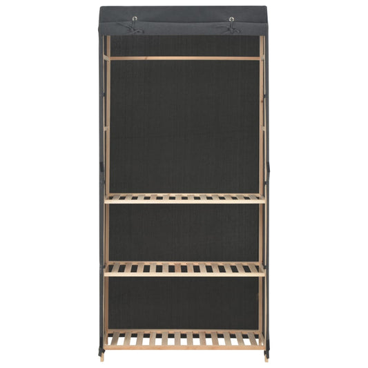 3-stufiger Kleiderschrank Grau 79 x 40 x 170 cm Stoff