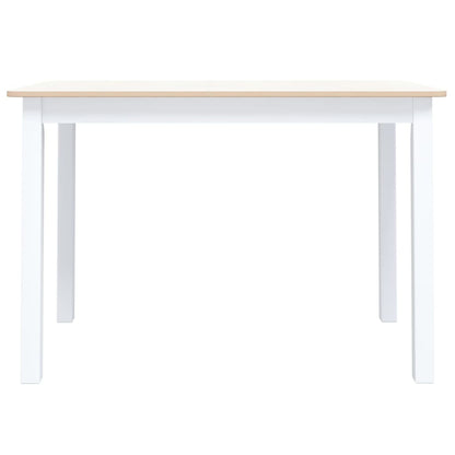 Esstisch Weiß und Braun 114x71x75 cm Massivholz Gummibaum