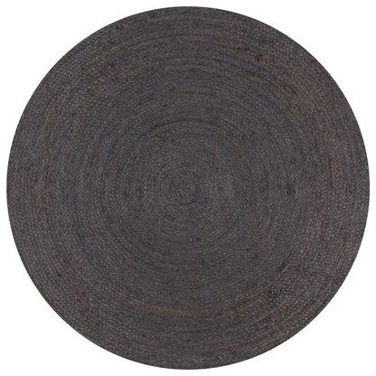 Teppich Handgefertigt Jute Rund 150 cm Dunkelgrau