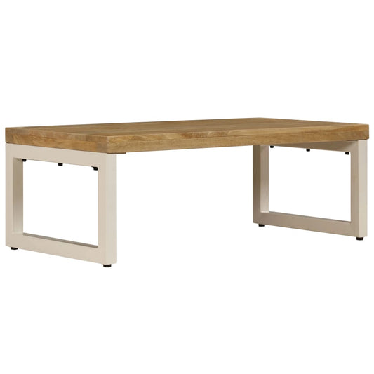Couchtisch 100x50x35 cm Massivholz Mango und Stahl