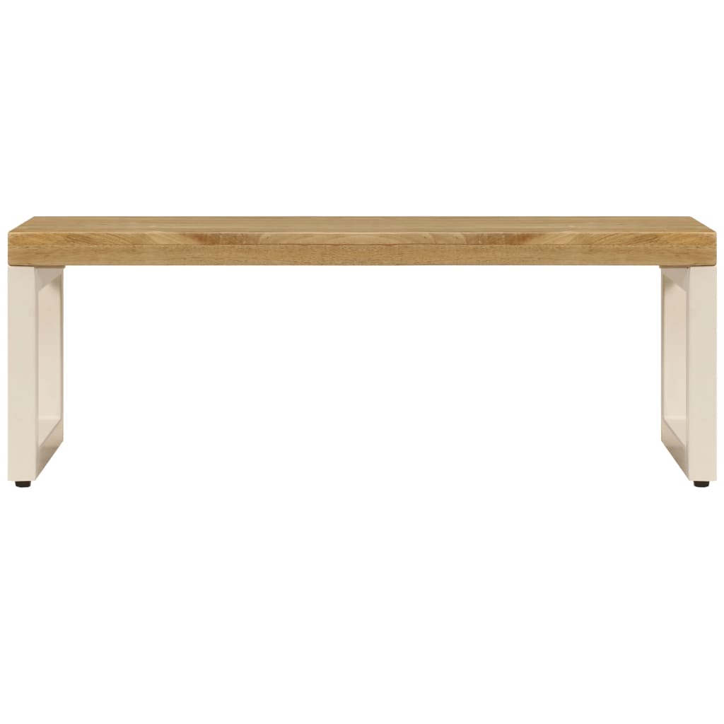 Couchtisch 100x50x35 cm Massivholz Mango und Stahl