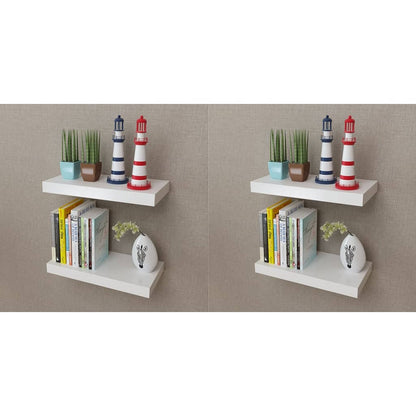 Wandregale 4 Stk. Weiß 40 cm