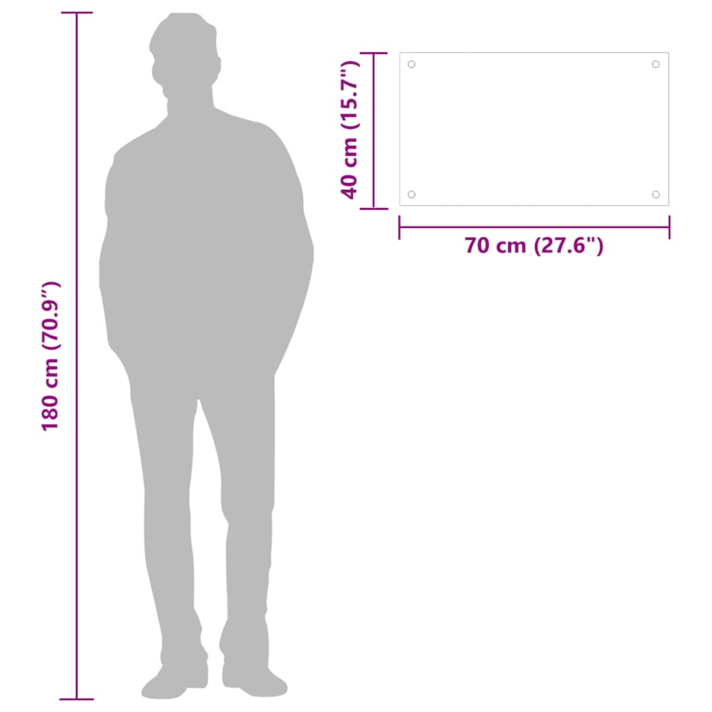 Küchenrückwand Weiß 70x40 cm Hartglas