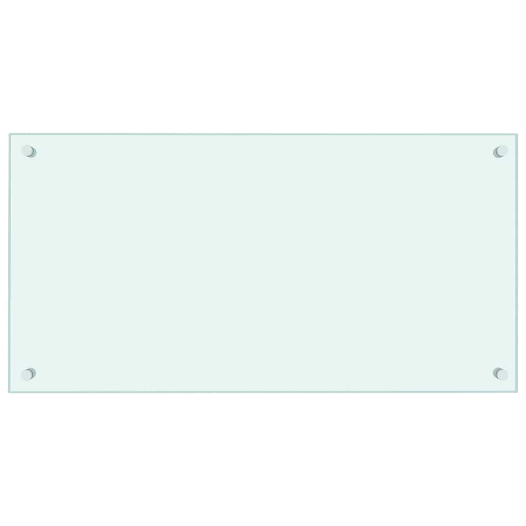 Küchenrückwand Weiß 80x40 cm Hartglas