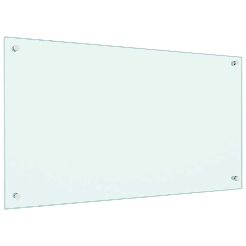 Küchenrückwand Weiß 90x50 cm Hartglas