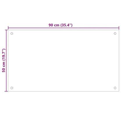 Küchenrückwand Weiß 90x50 cm Hartglas