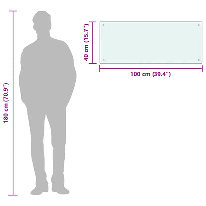 Küchenrückwand Weiß 100x40 cm Hartglas