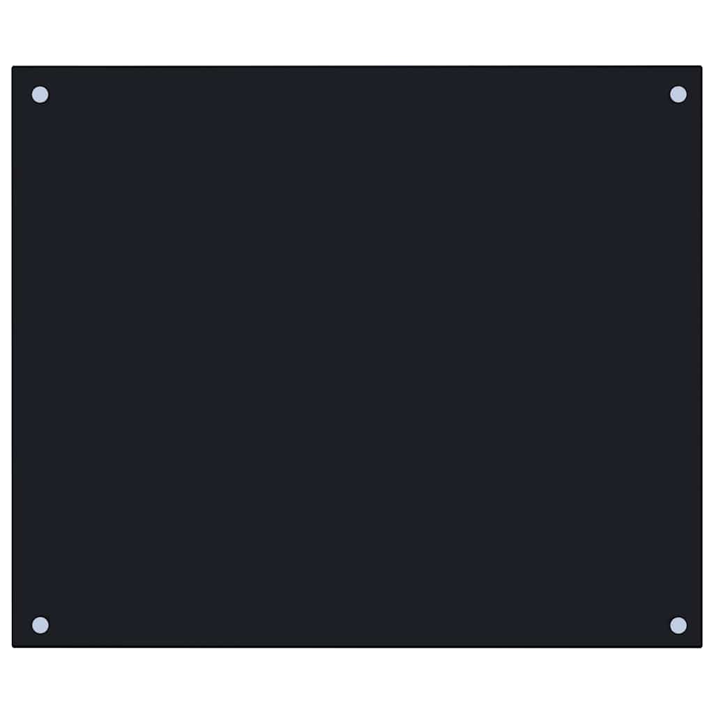 Küchenrückwand Schwarz 70x60 cm Hartglas