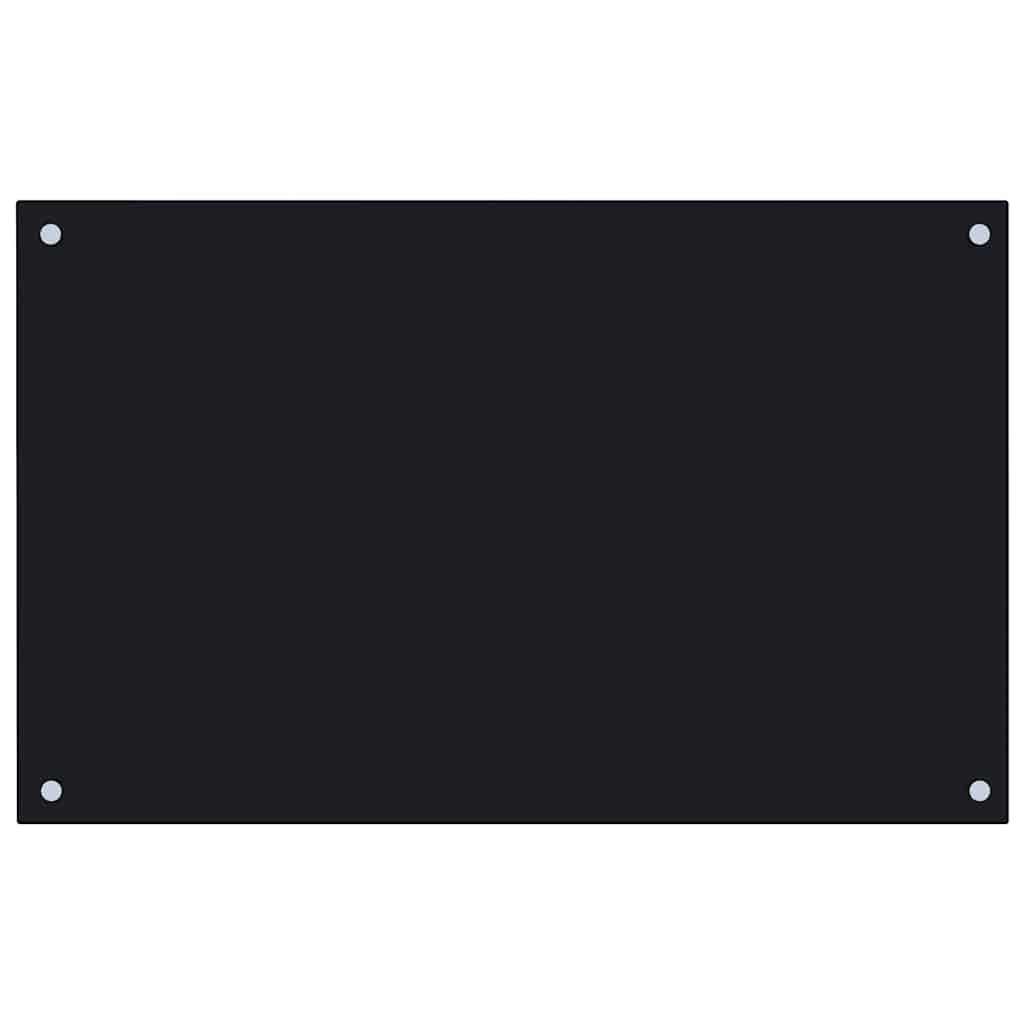 Küchenrückwand Schwarz 80x50 cm Hartglas