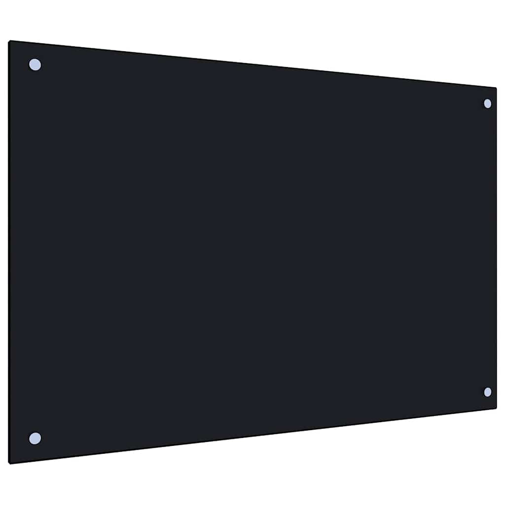 Küchenrückwand Schwarz 90x50 cm Hartglas