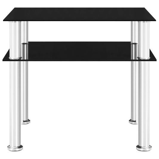 Beistelltisch Schwarz 45x50x45 cm Hartglas