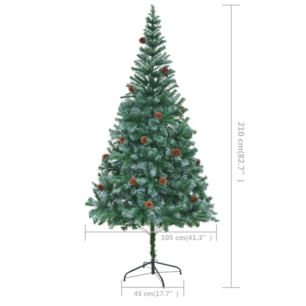 Künstlicher Weihnachtsbaum mit Tannenzapfen 210 cm