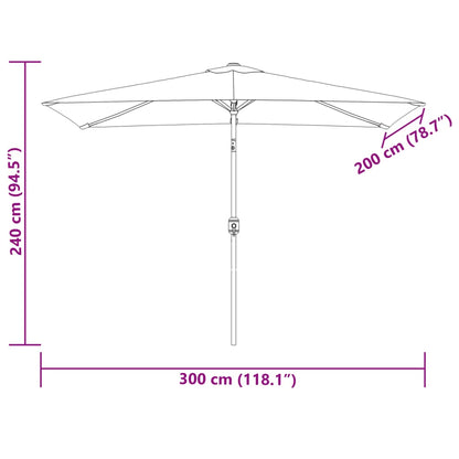 Sonnenschirm 200x300 cm Sandweiß Rechteckig
