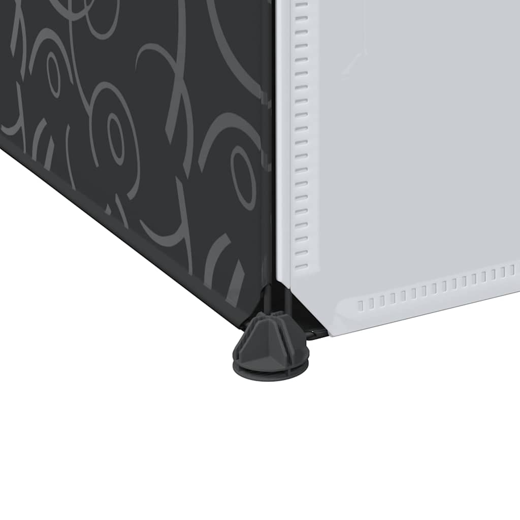 Modularer Schrank mit 9 Fächern 109x36,5x143cm Schwarz und Weiß