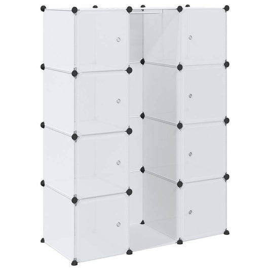 Modularer Schrank mit 9 Fächern 109x36,5x143 cm Weiß