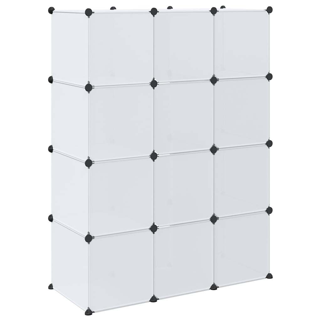 Modularer Schrank mit 9 Fächern 109x36,5x143 cm Weiß