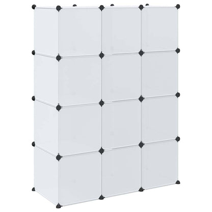 Modularer Schrank mit 9 Fächern 109x36,5x143 cm Weiß
