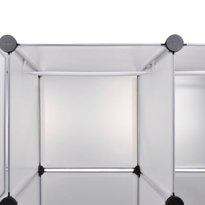 Modularer Schrank mit 18 Fächern Weiß 37x146x180,5 cm