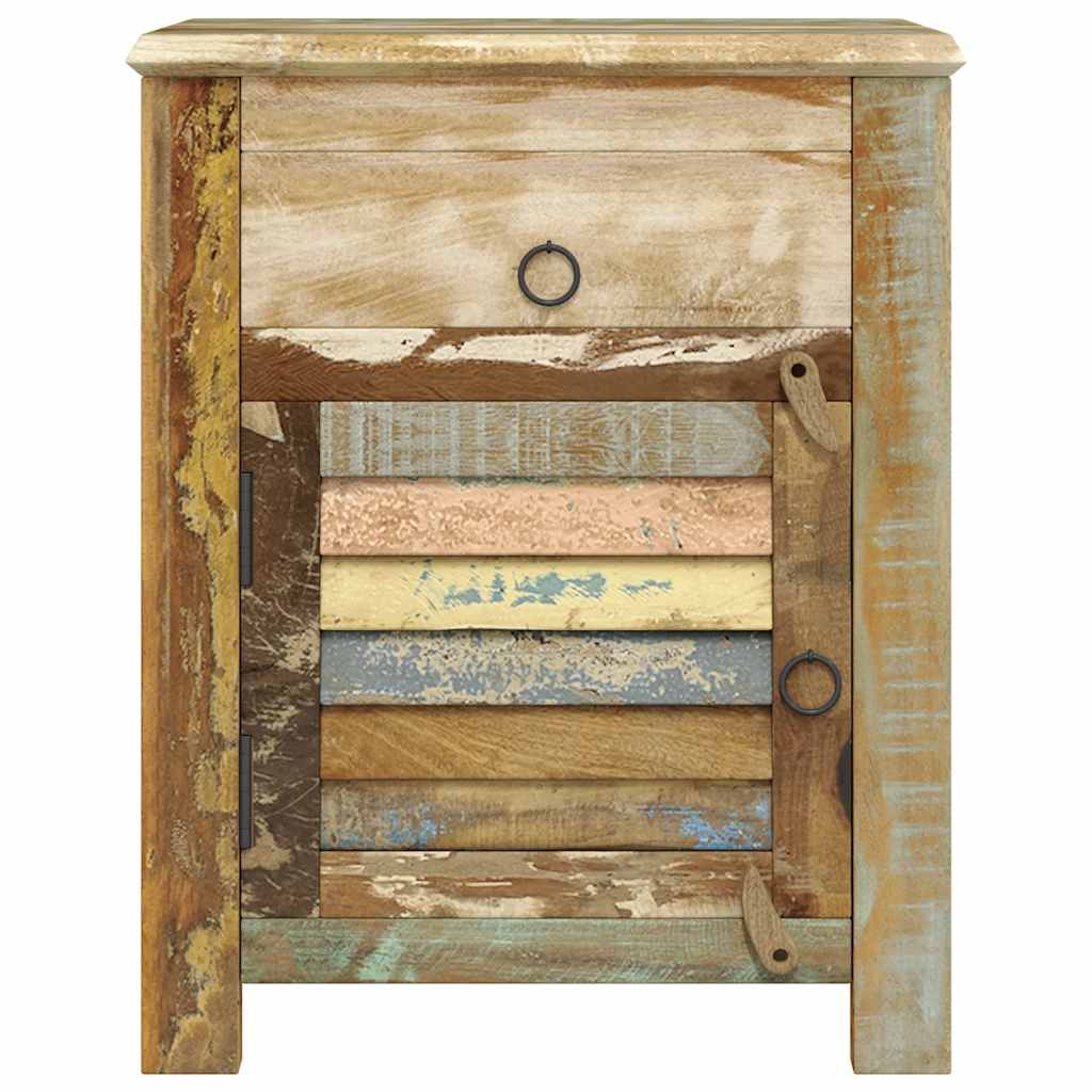 Beistelltisch mit 1 Schublade & 1 Tür Altholz