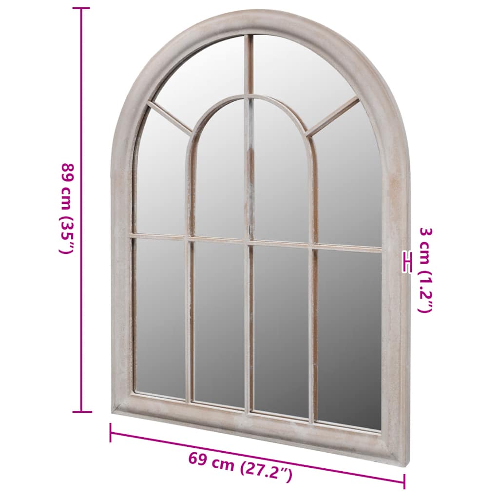 Rustikaler Gartenspiegel Bogen 69×89 cm für Indoor und Outdoor