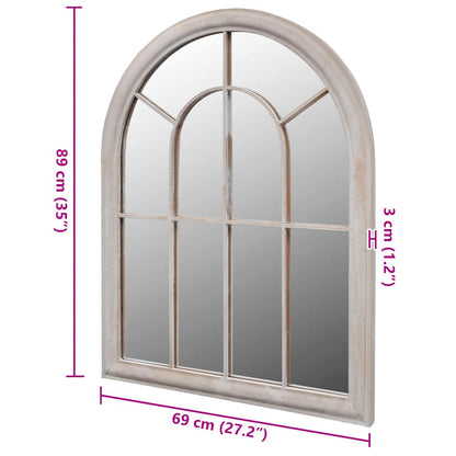 Rustikaler Gartenspiegel Bogen 69×89 cm für Indoor und Outdoor