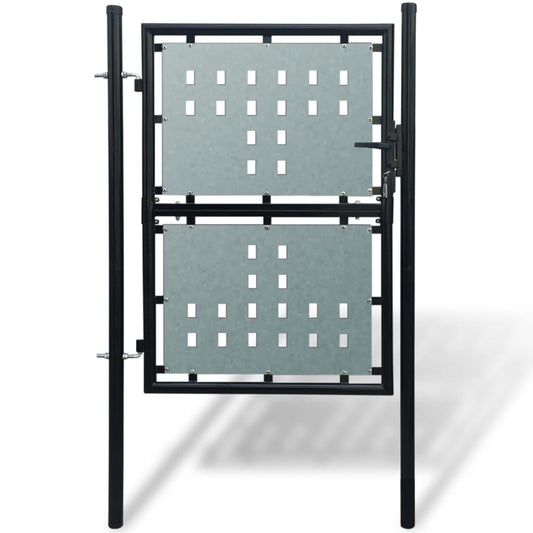 Zauntor (Einzeltor) Schwarz 100x225 cm