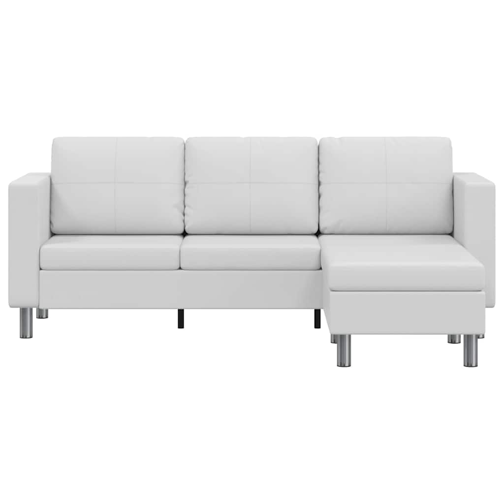 Modulsofa 3-Sitzer Kunstleder Weiß