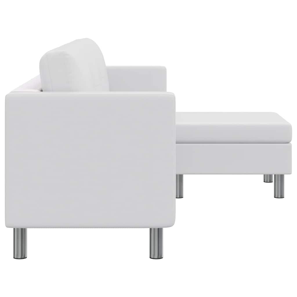 Modulsofa 3-Sitzer Kunstleder Weiß