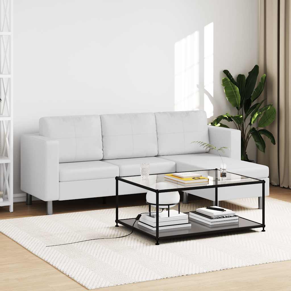 Modulsofa 3-Sitzer Kunstleder Weiß