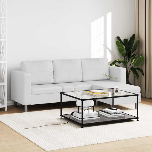 Modulsofa 3-Sitzer Kunstleder Weiß
