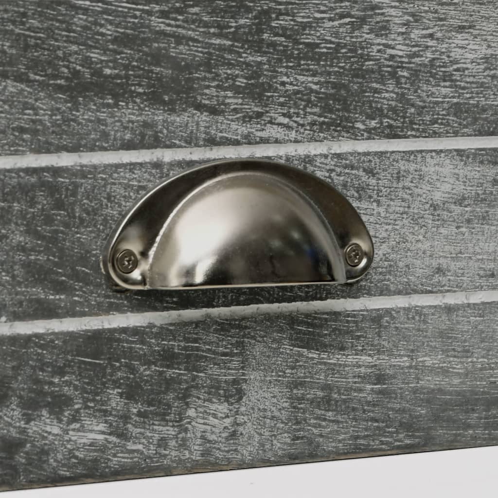 Nachttische 2 Stk. mit 2 Schubladen Grau und Weiß