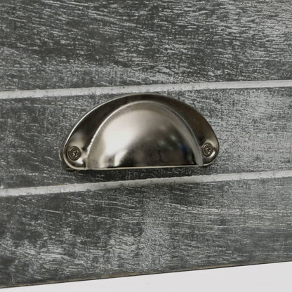 Nachttische 2 Stk. mit 2 Schubladen Grau und Weiß