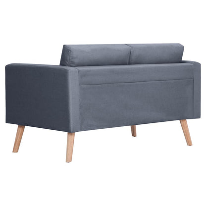 Sofa 2-Sitzer Stoff Dunkelgrau